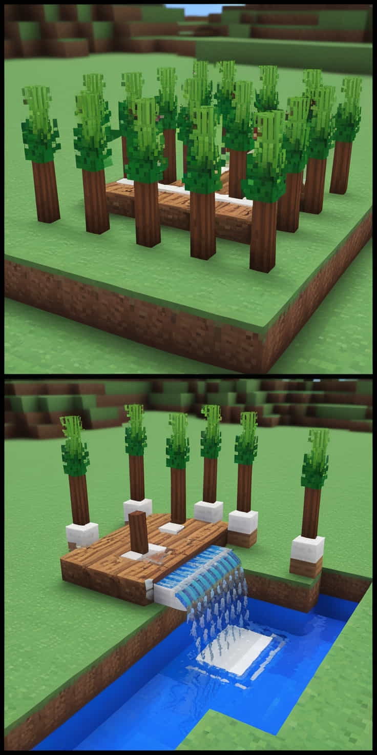 a compact sugarcane minecraft farm with pistons (1) 