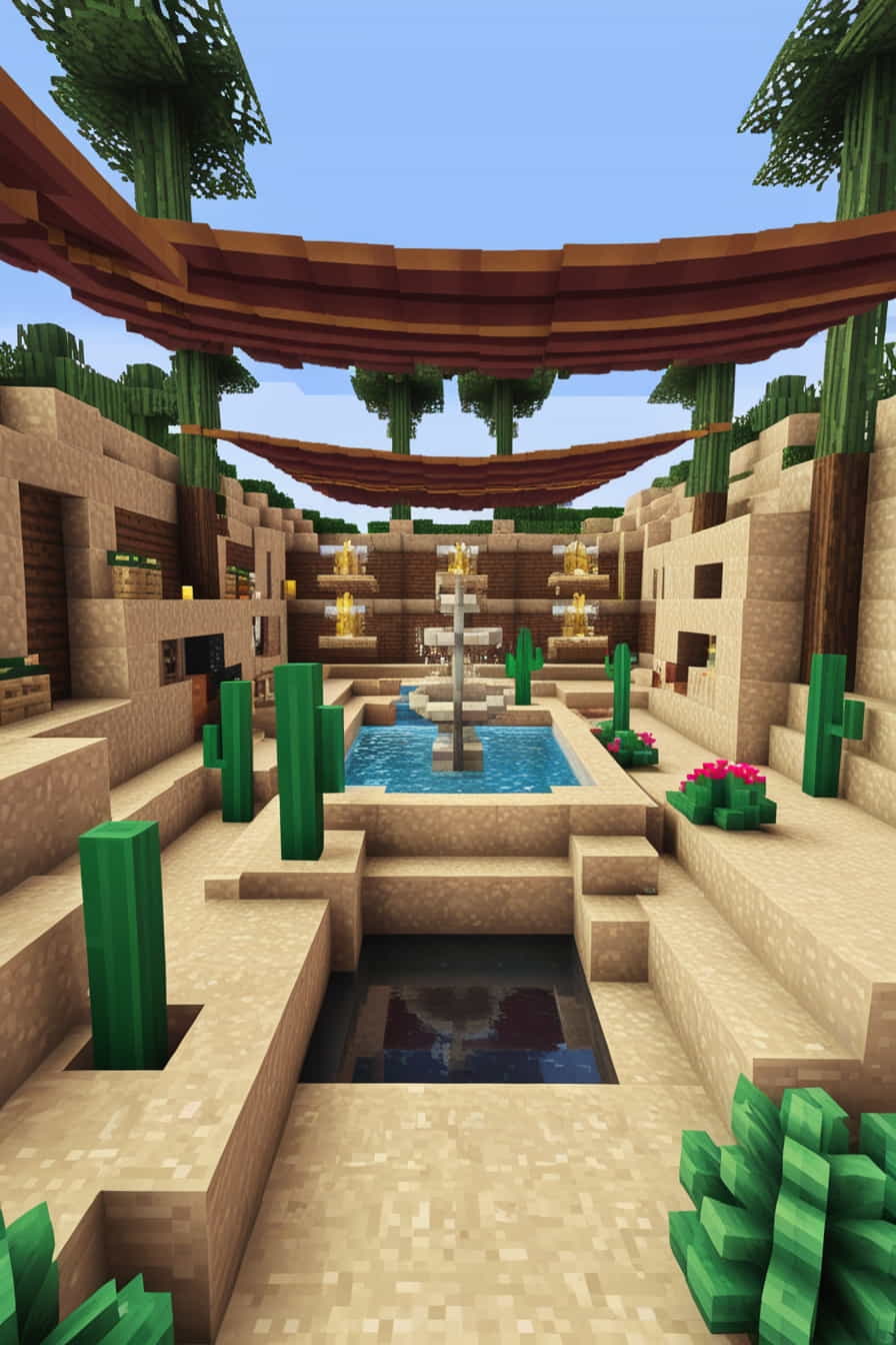 a desert oasis minecraft chicken enclosure using sands 2 