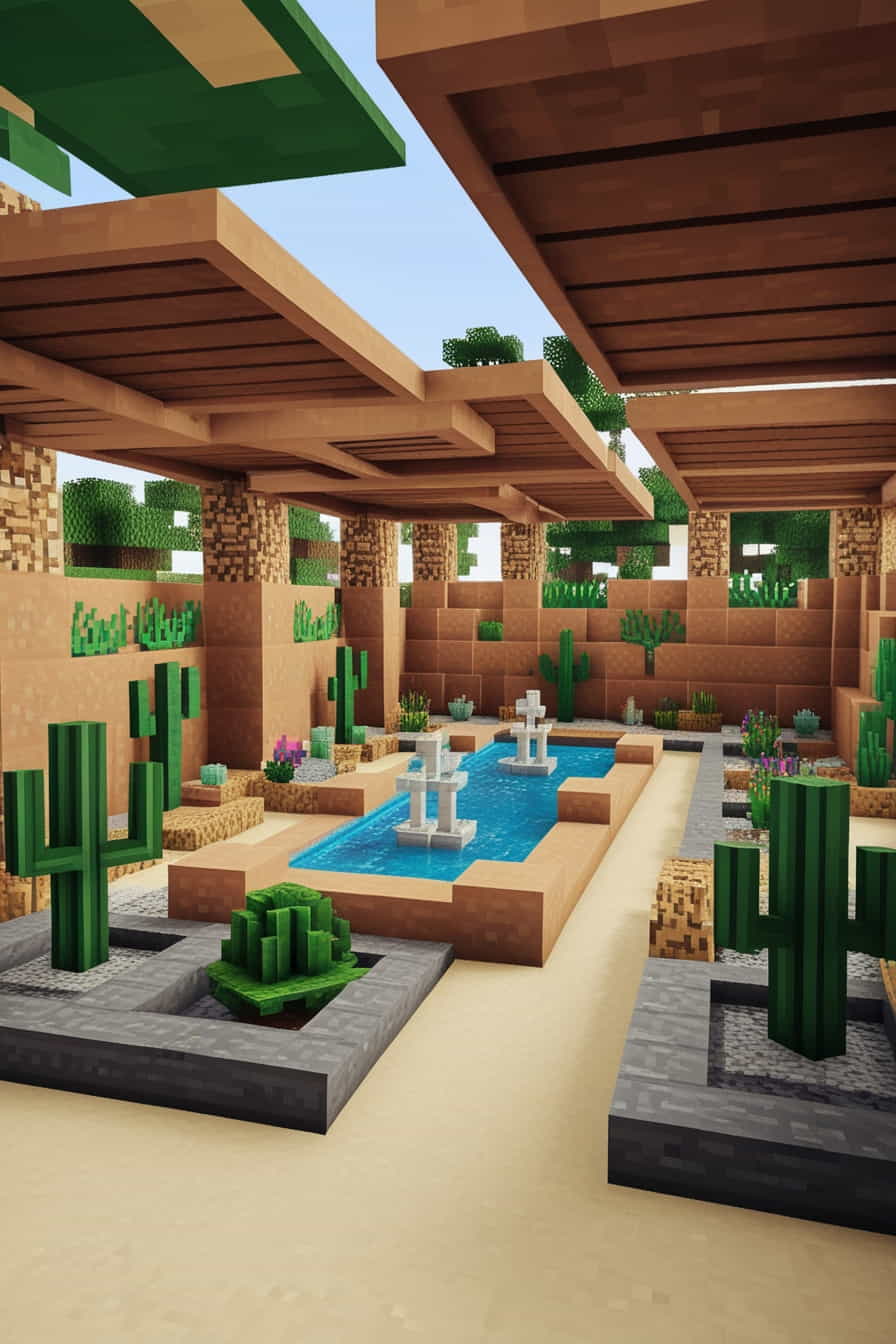 a desert oasis minecraft chicken enclosure using sands 3 