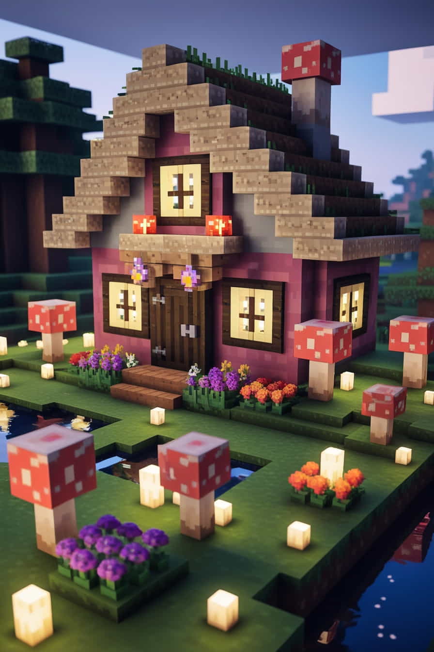 a fairy tale cottage minecraft chicken coop with mushroom 2 