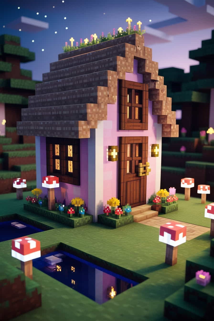 a fairy tale cottage minecraft chicken coop with mushroom 3 