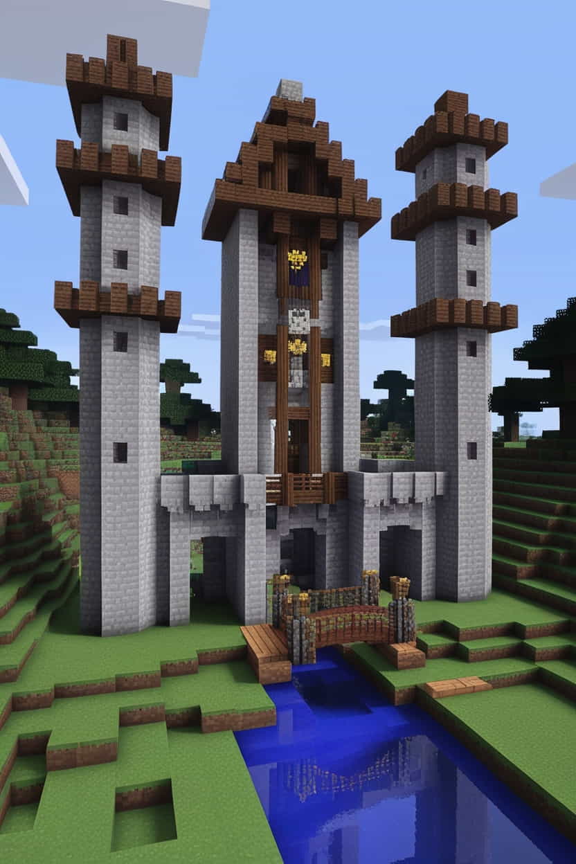 a grand medieval minecraft castle complete with towers 2 