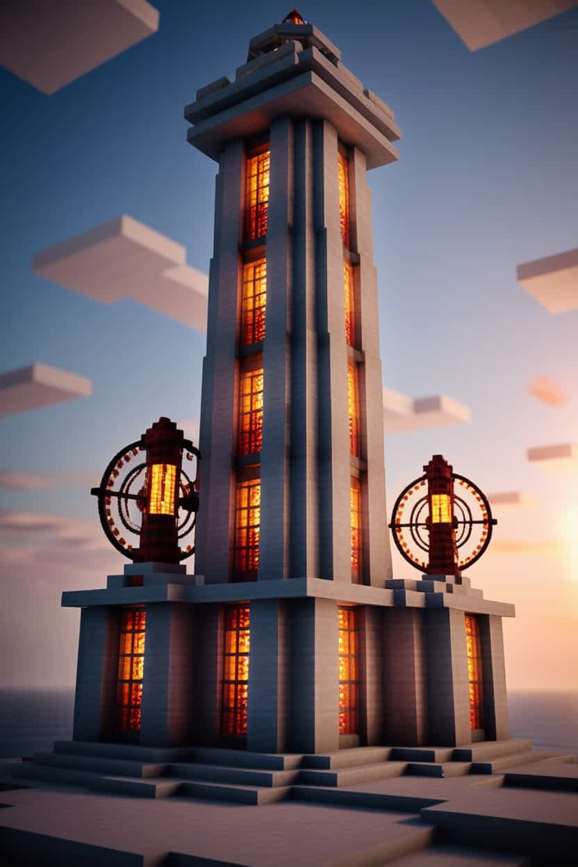 a grand minecraft lighthouse crafted from sleek white 2 