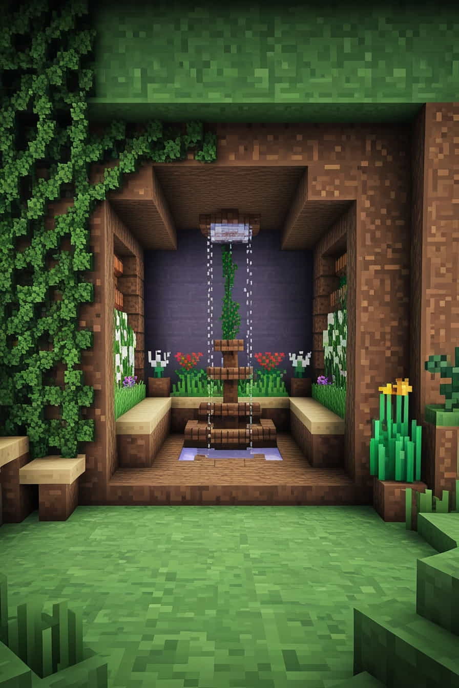 a hidden minecraft garden behind a wall (1) 