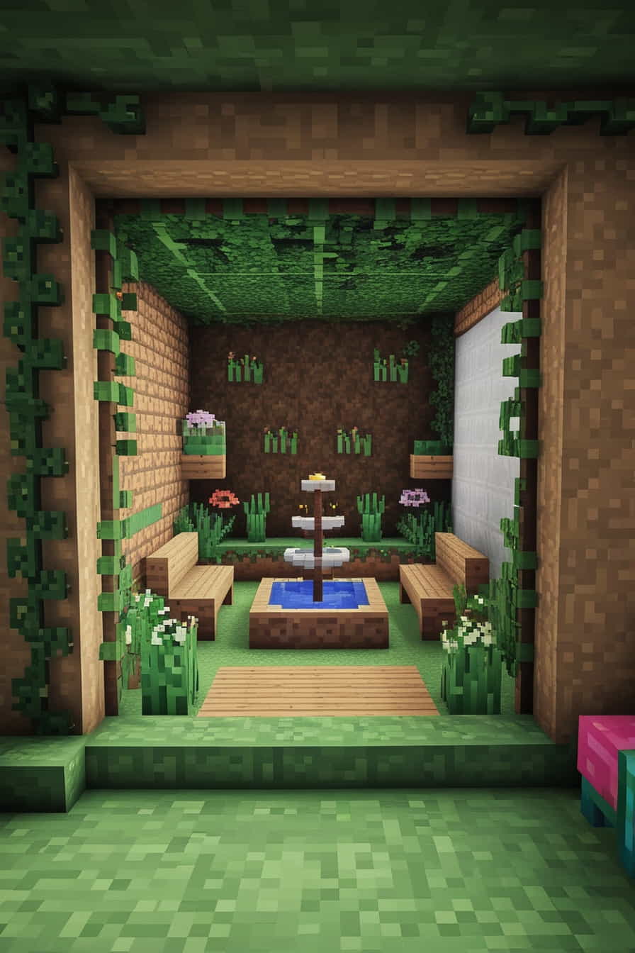 a hidden minecraft garden behind a wall (2) 