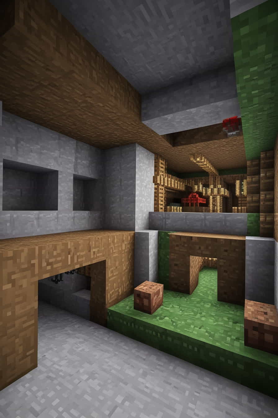 a hidden underground minecraft bunker use stone iron 2 