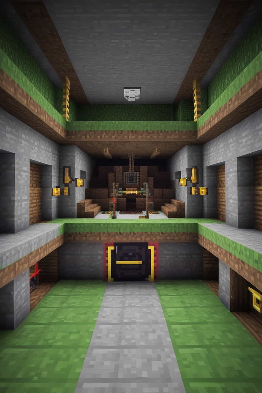 a hidden underground minecraft bunker use stone iron 4 