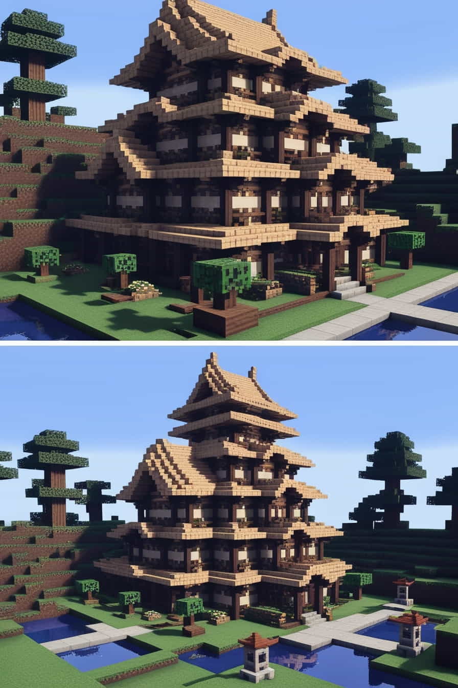 a japanesestyle minecraft castle inspired by feudal ar 0 