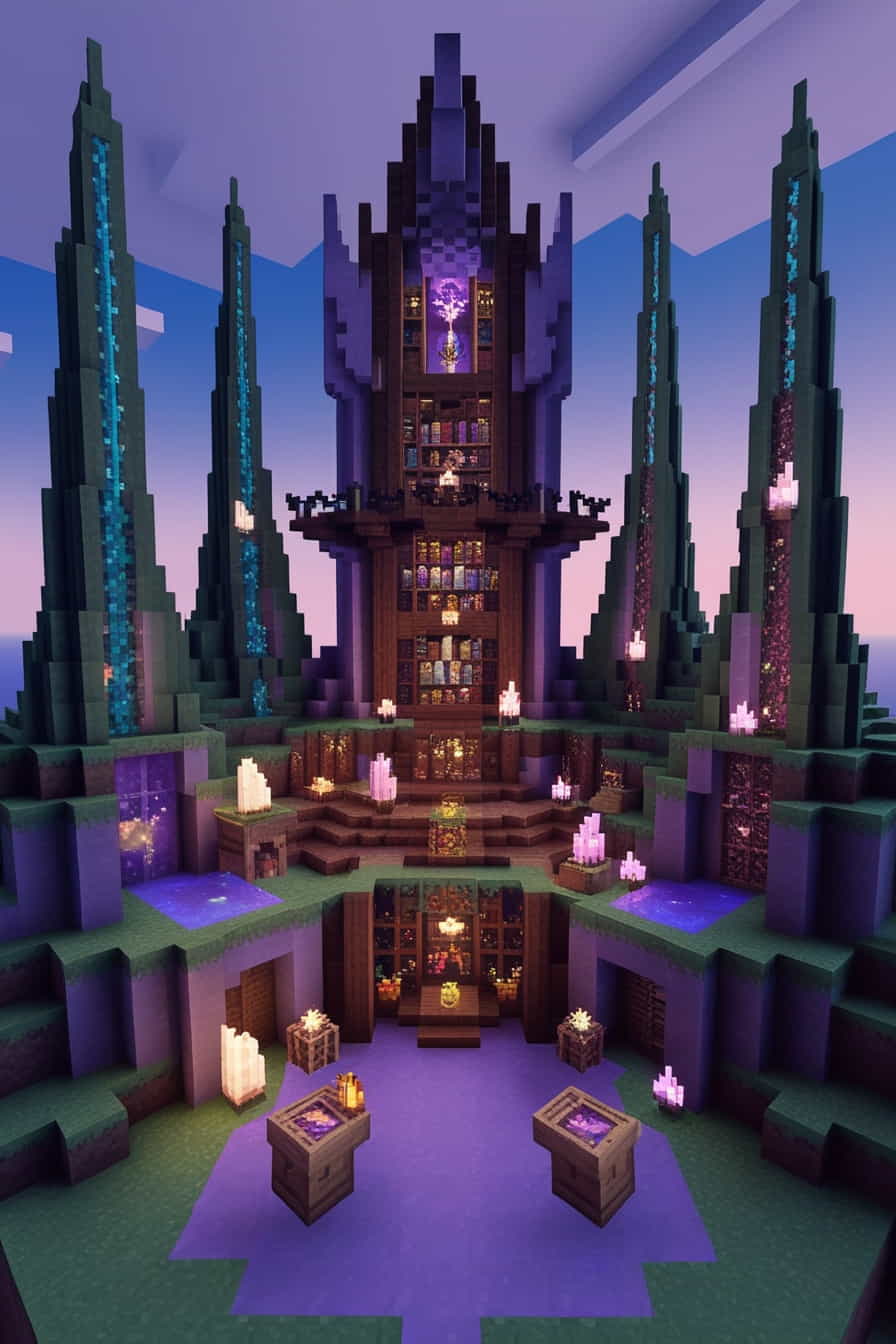 a magical minecraft citadel fit for wizards and sorcerer (2) 