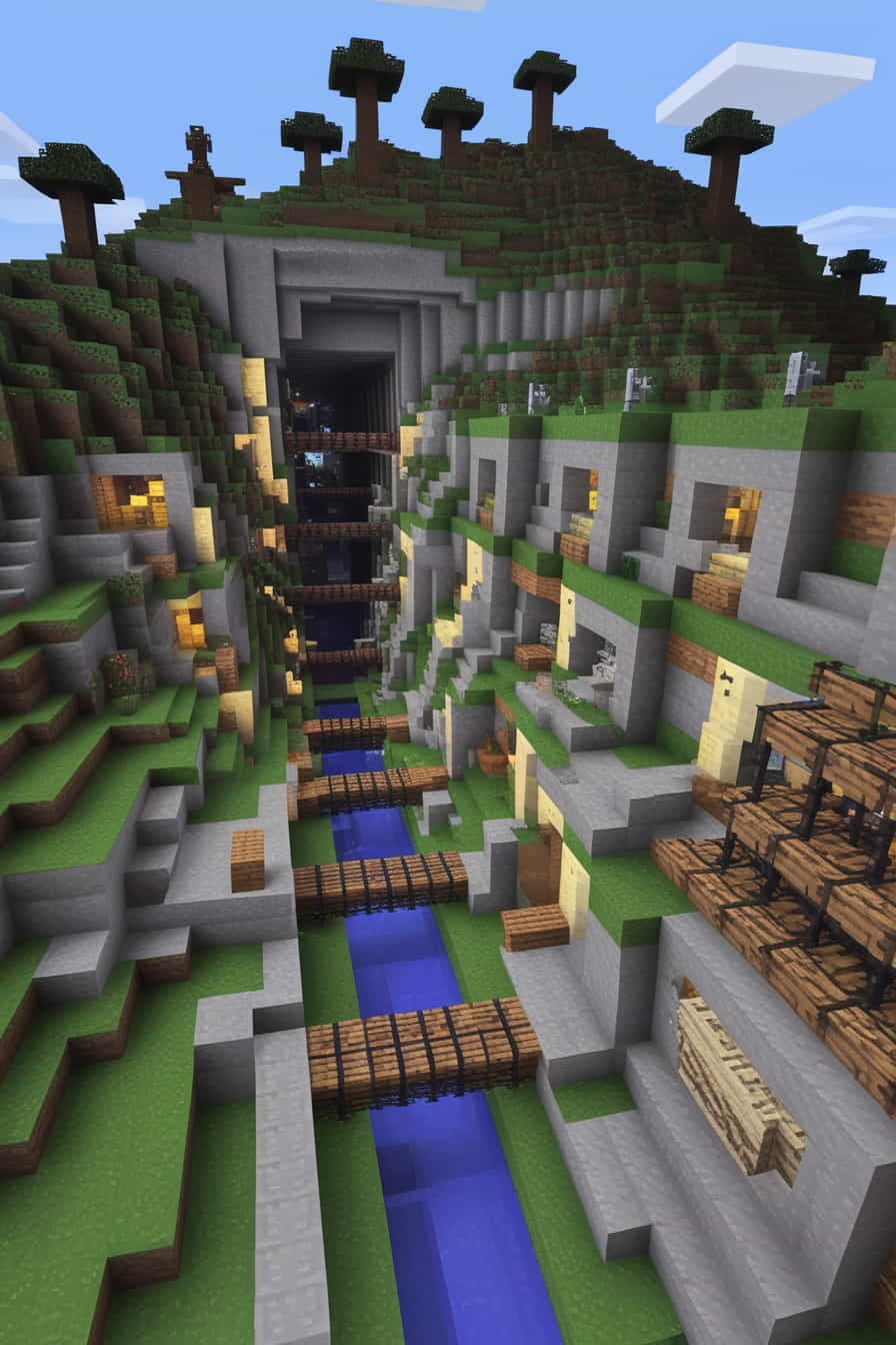 a massive minecraft underground city beneath your world 