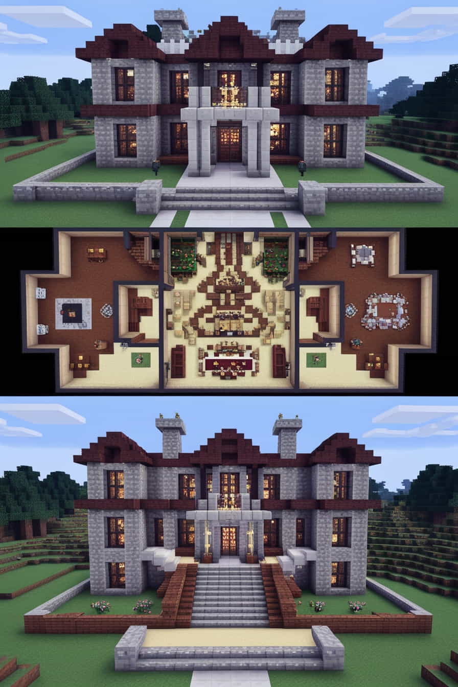 a minecraft grand manor for a noble family 2 