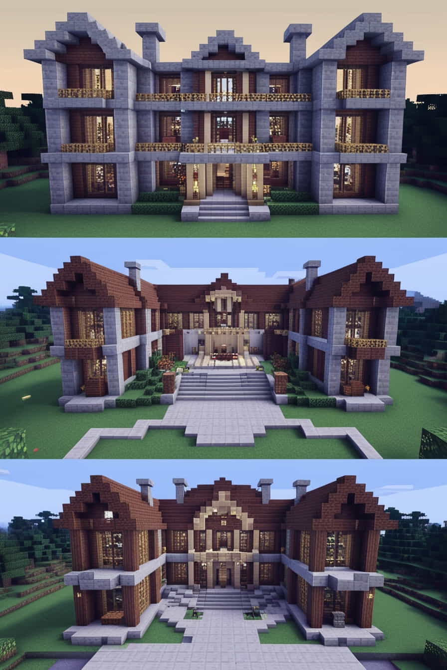 a minecraft grand manor for a noble family 