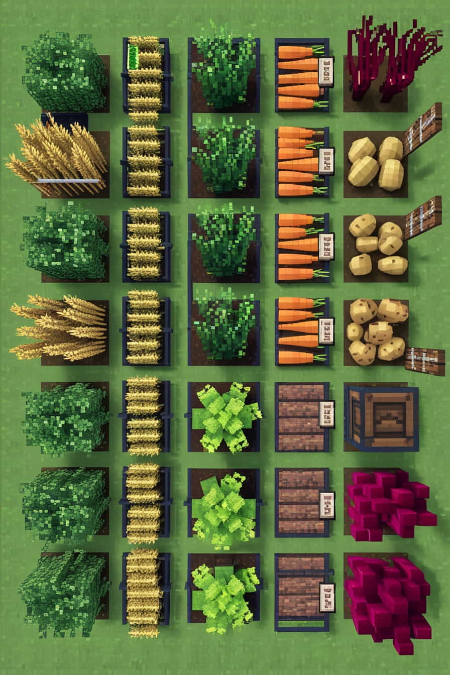 a minecraft herb garden with different sections  (1) 