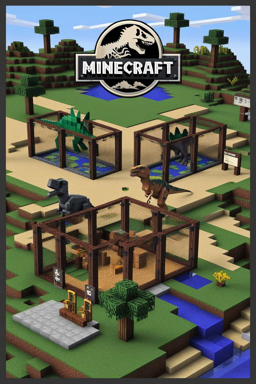 a minecrafts own jurassic park with custom terrain  (2) 