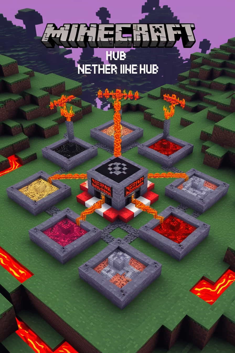 a nether minecraft hub to easily connect