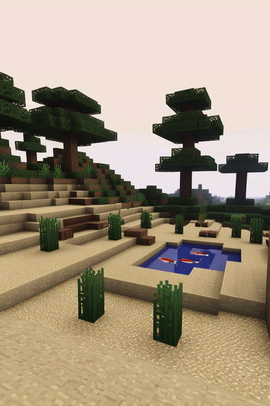 a peaceful minecraft zen garden using sand gravel (1) 