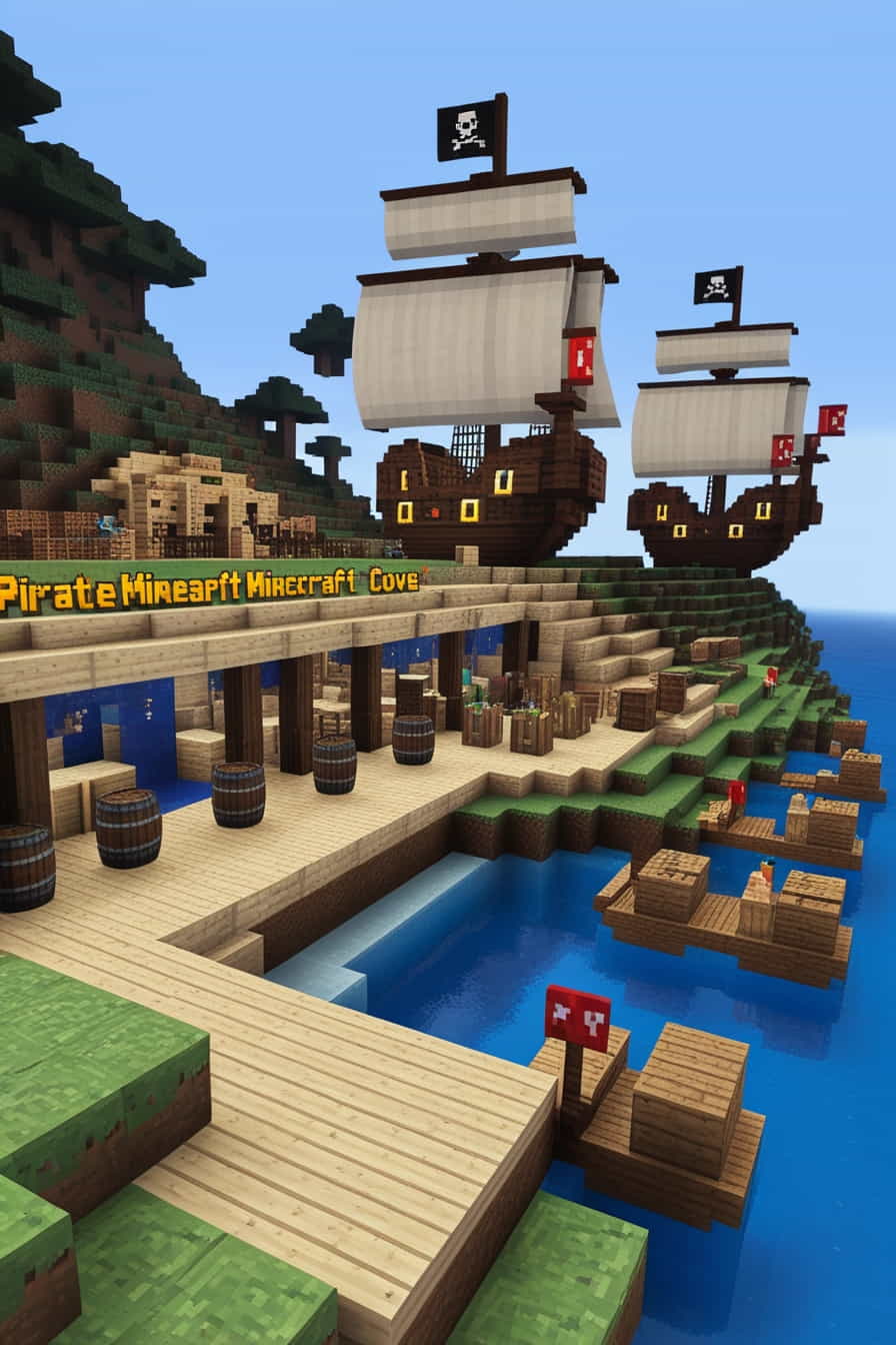 a pirate minecraft cove complete with a hidden treasure (1) 