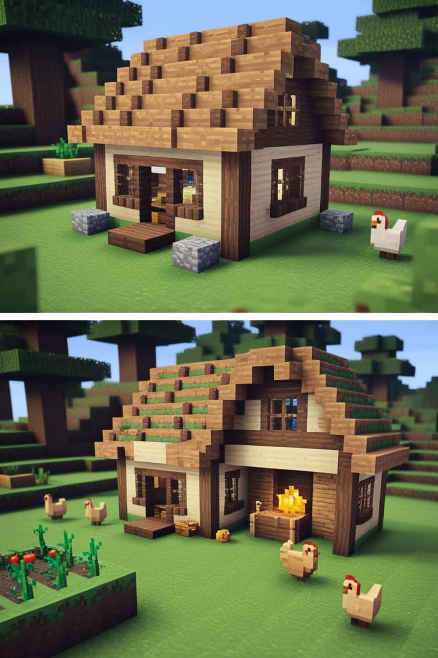 a simple yet charming peasants minecraft house (1) 