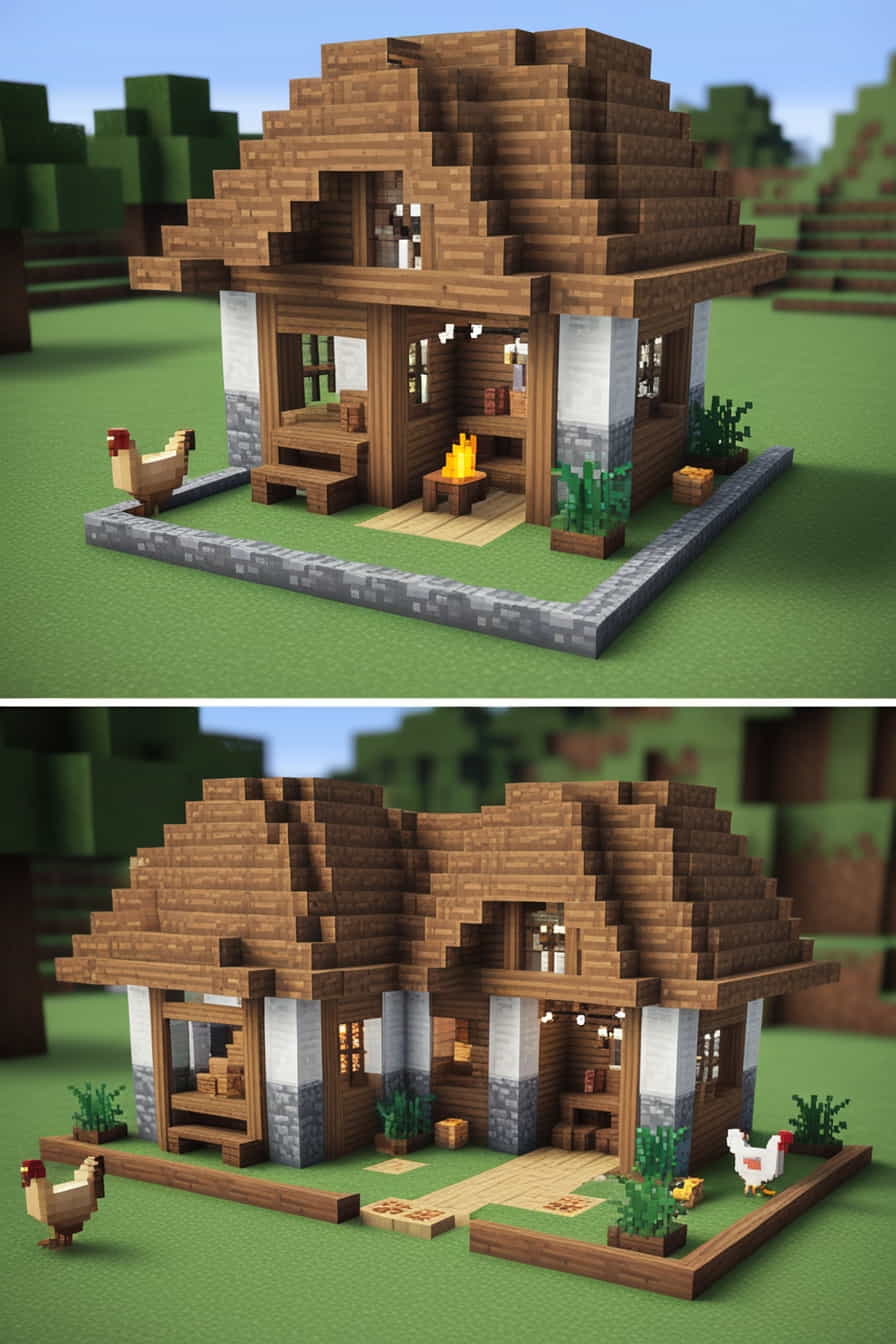 a simple yet charming peasants minecraft house (3) 