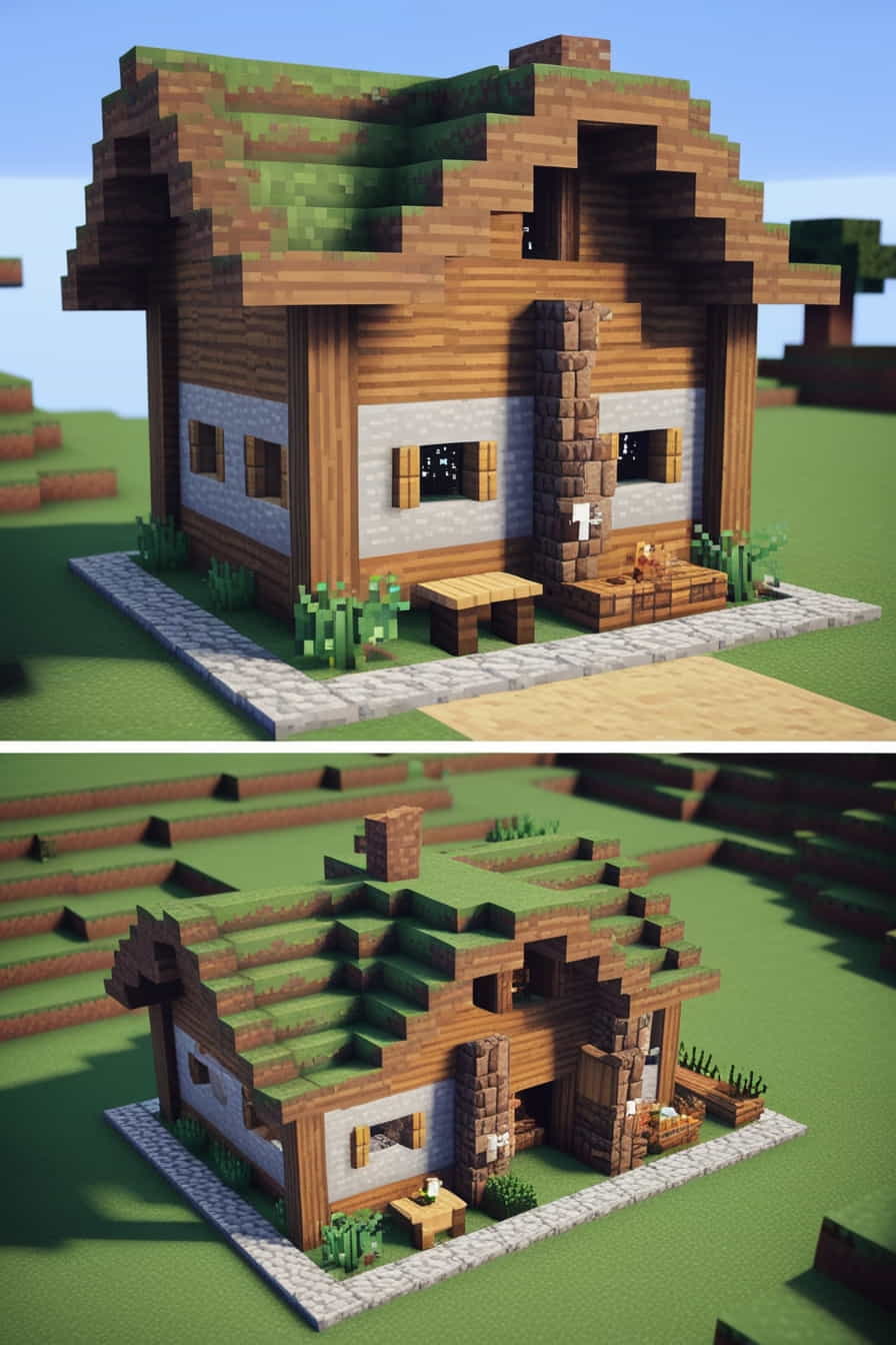 a simple yet charming peasants minecraft house (4) 