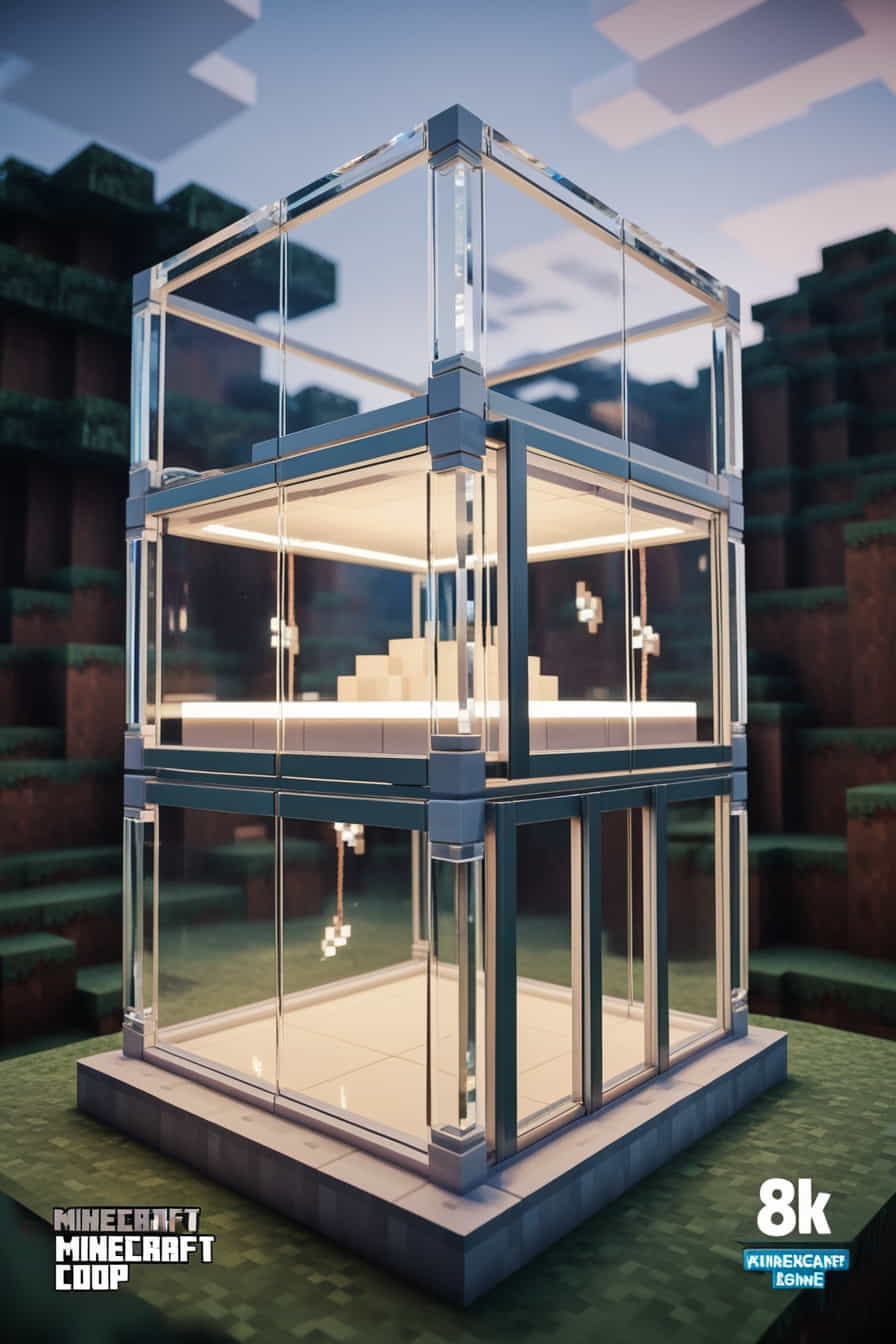 a sleek modern minecraft chicken coop composed of quar 2 