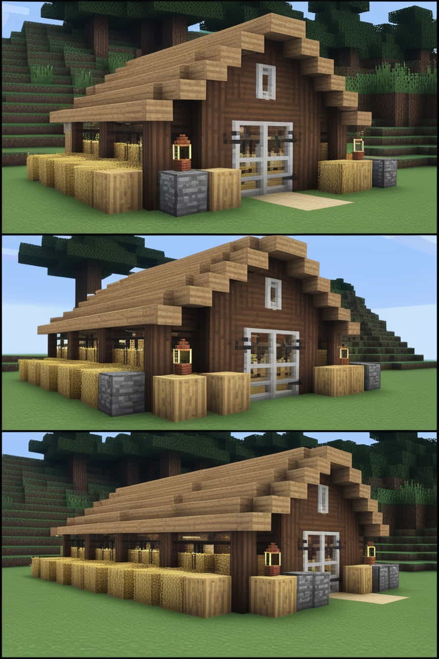 a spacious barnstyle minecraft chicken coop using oak 1 