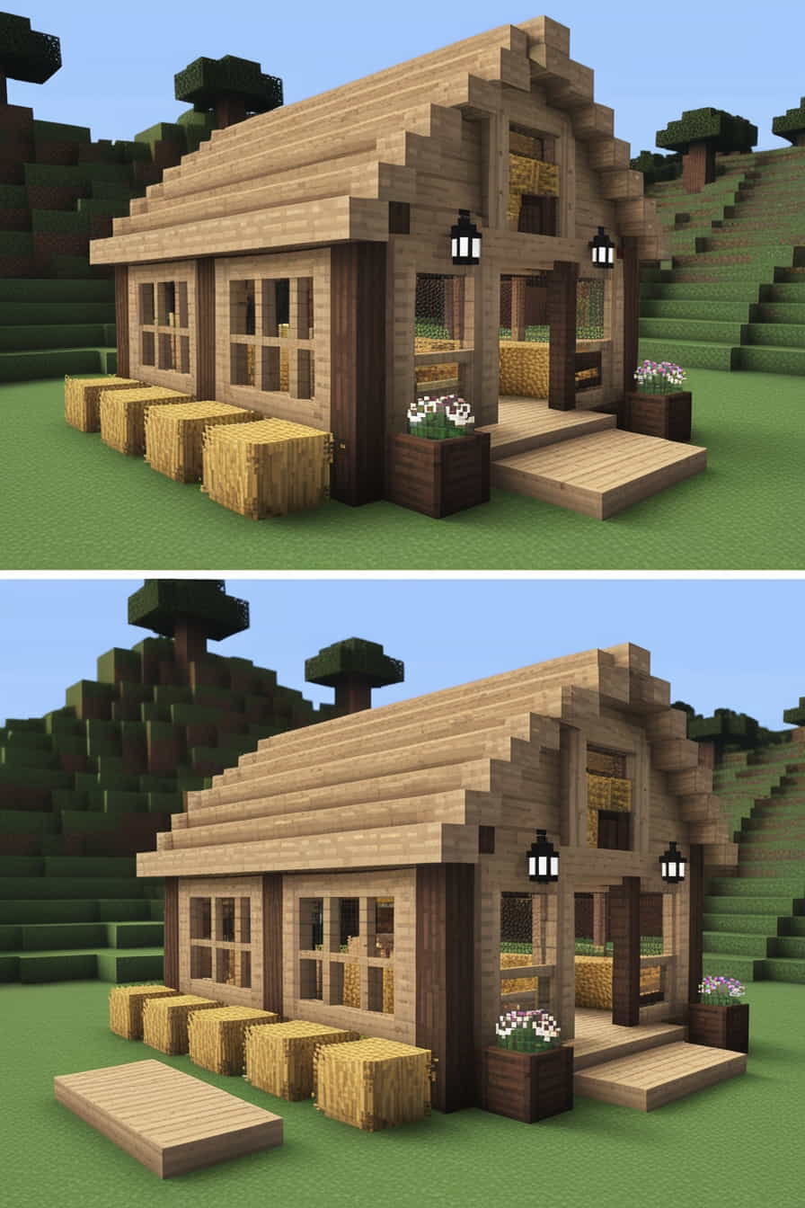 a spacious barnstyle minecraft chicken coop using oak 2 