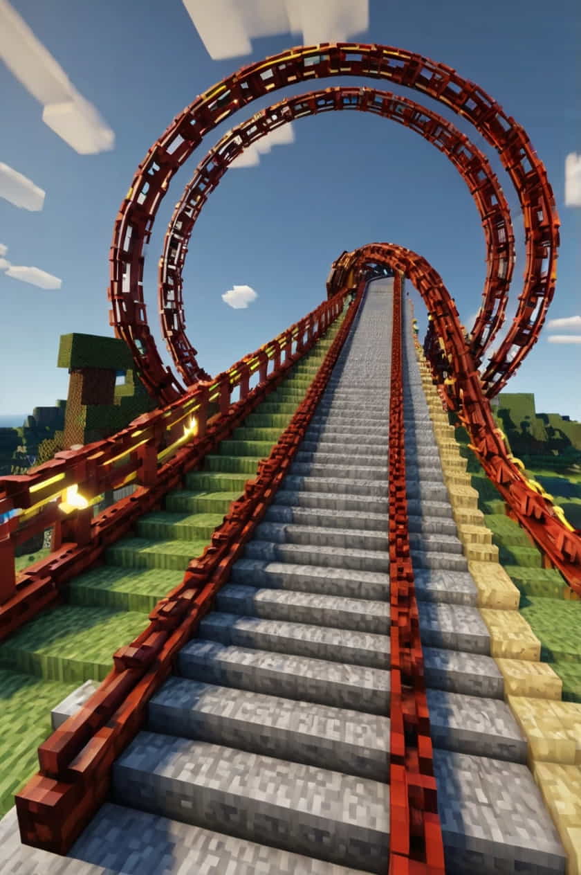 a thrilling minecraft roller coaster using redstone  (1) 