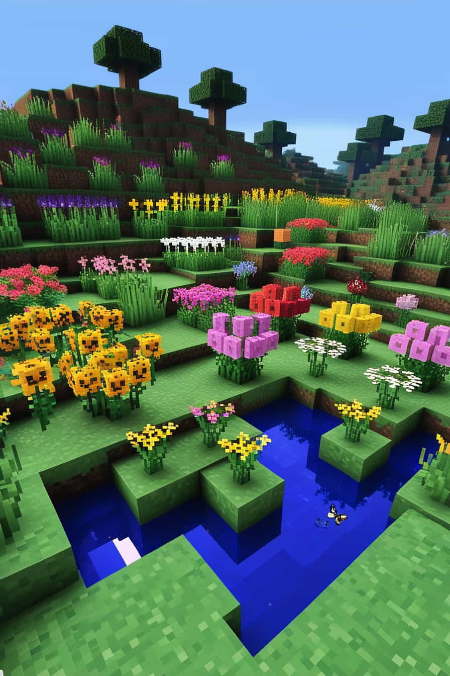 a vibrant minecraft flower meadowmix different types flower (2) 