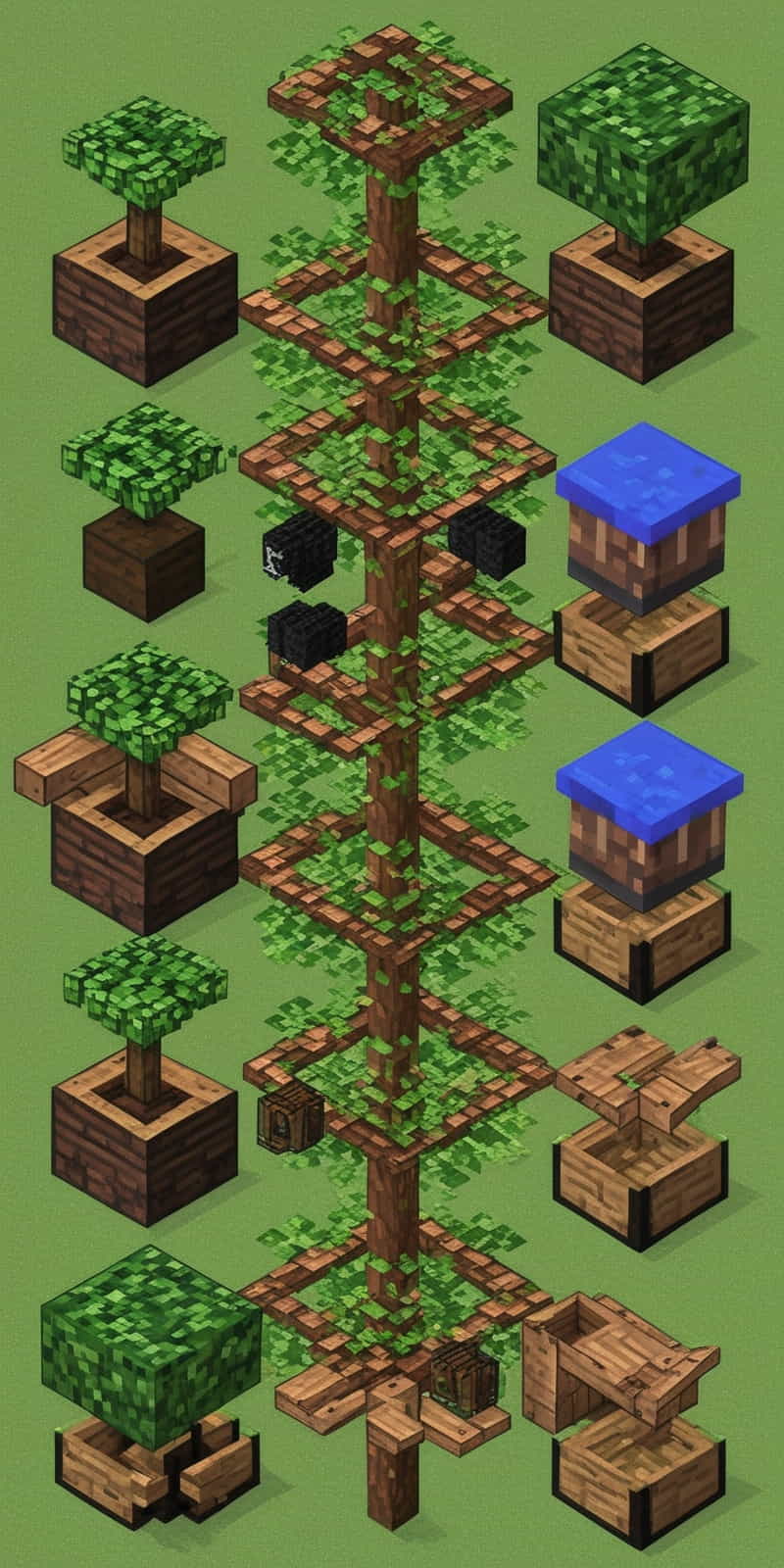 an automatic minecraft tree farm uses a tnt duplicator 2 