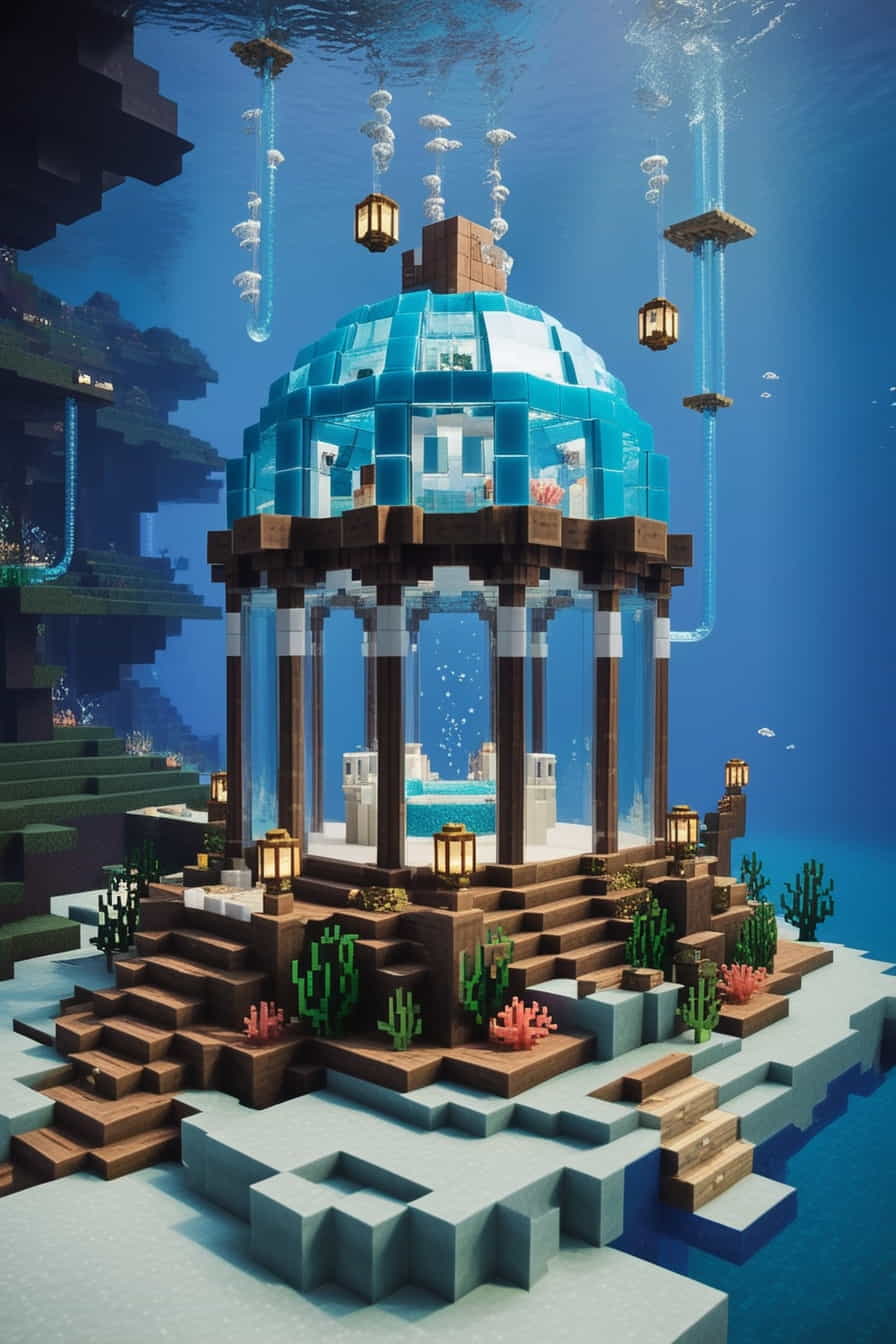 an enchanting underwater minecraft palace using prisma 1 