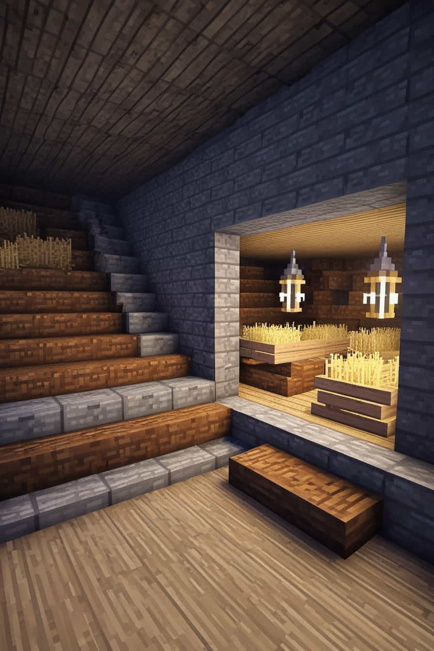 an underground minecraft chicken den using stone brick 0 