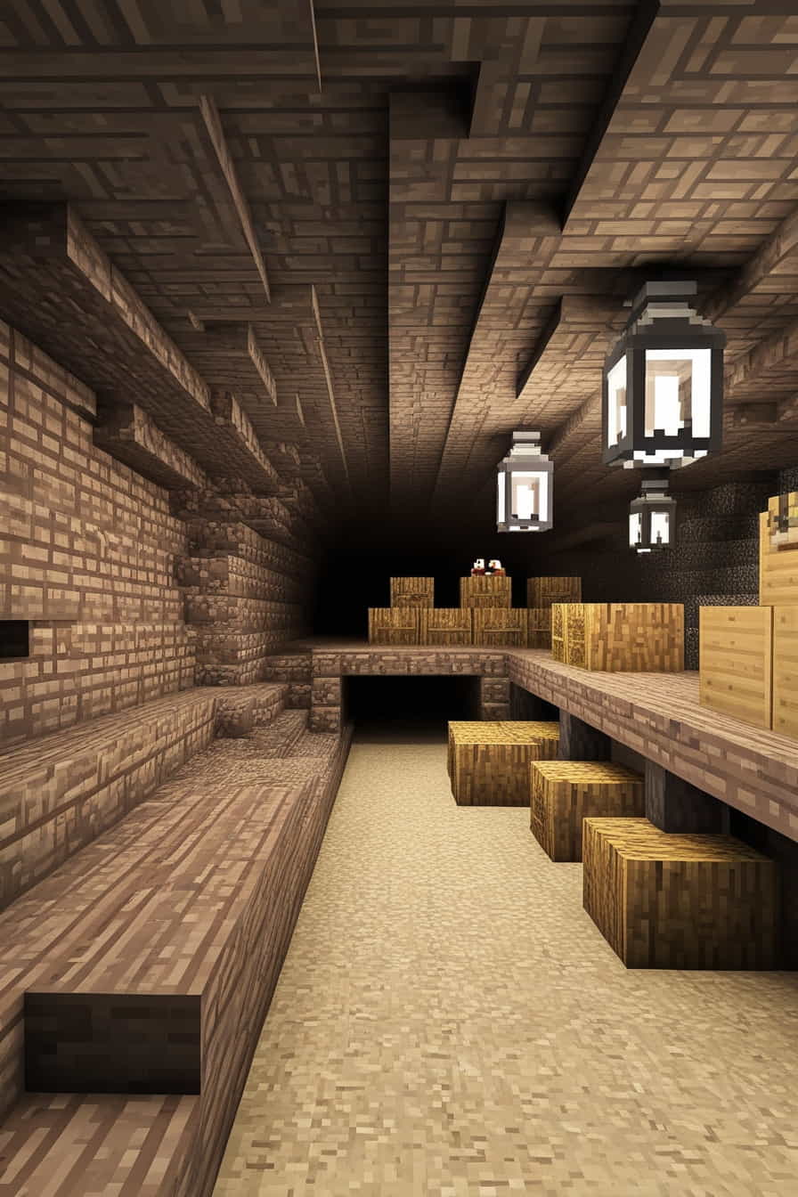 an underground minecraft chicken den using stone brick 1 