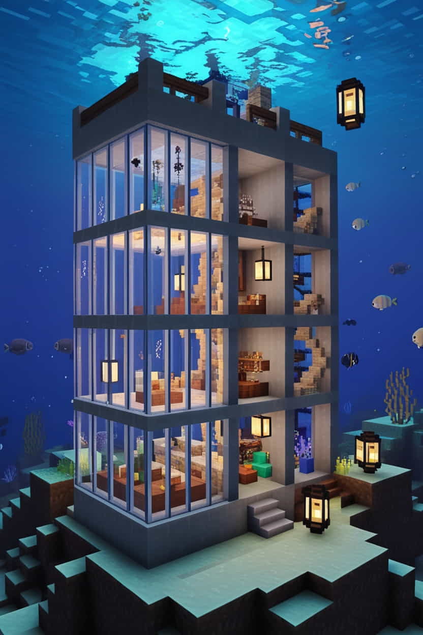 an underwater minecraft base for an adventurous living 1 