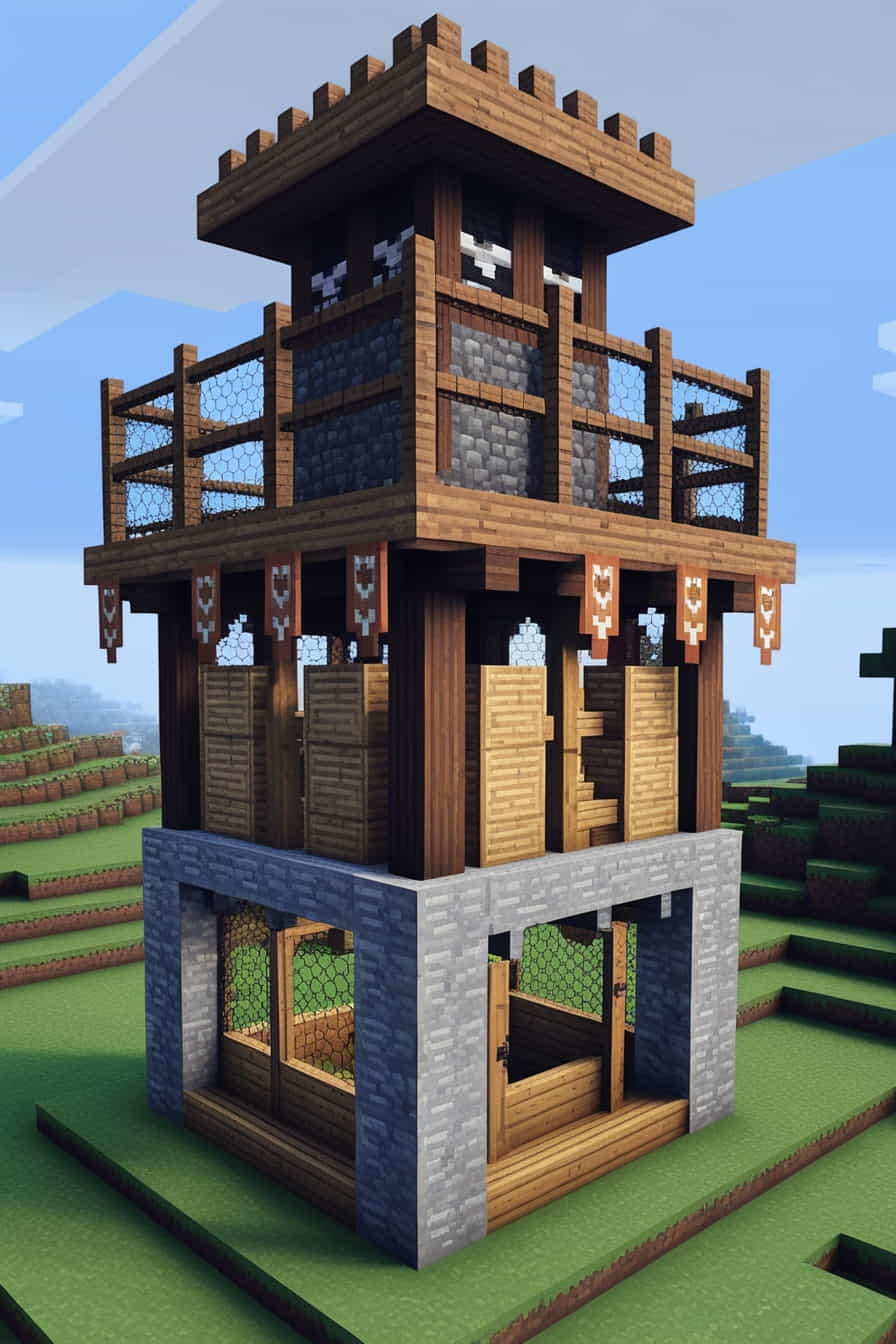 convert a medieval watchtower into a minecraft chicken 1 