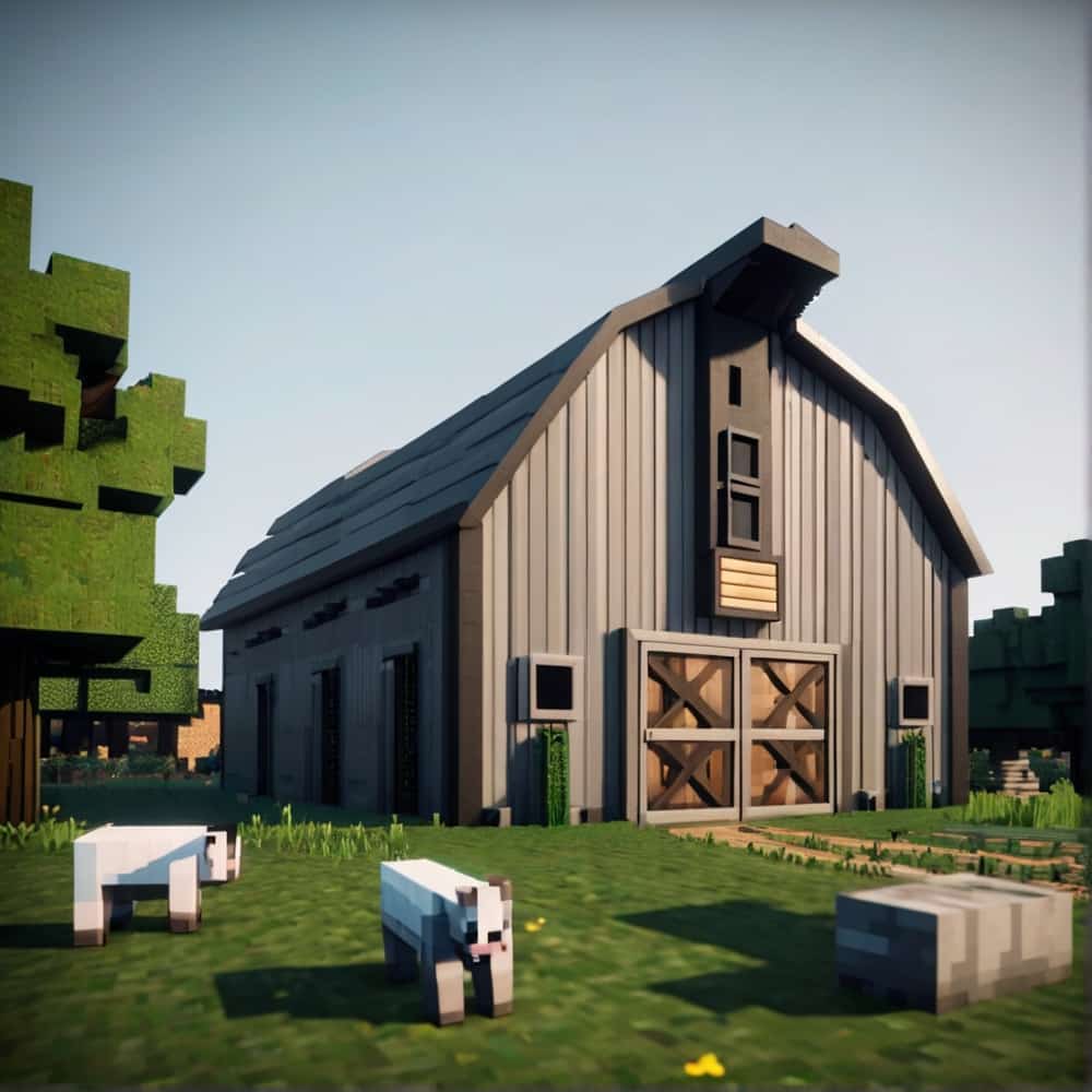 cute minecraft barn singlecolor barn such as all gray or black 2 