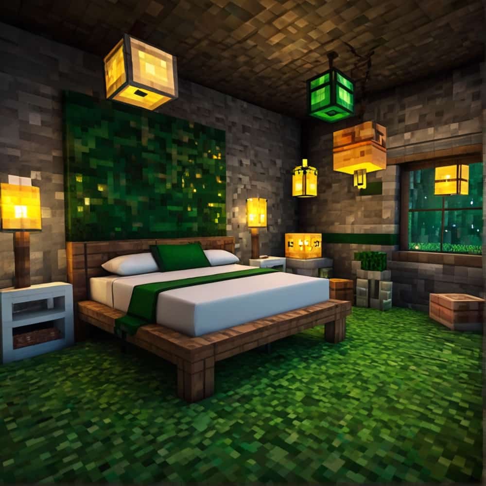         cute minecraft bedroom with a magical forestthemed bed 2 