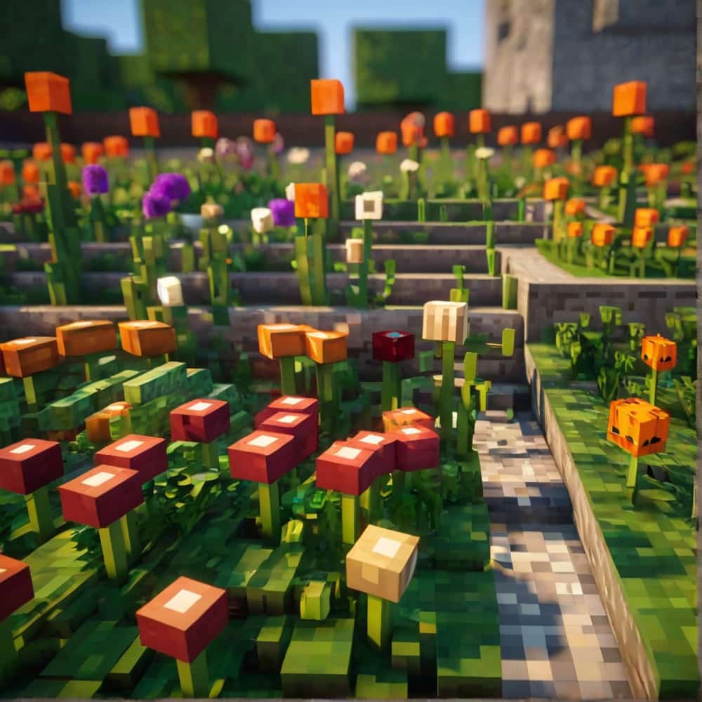     cute minecraft garden with rows of carrots potatoes 2 