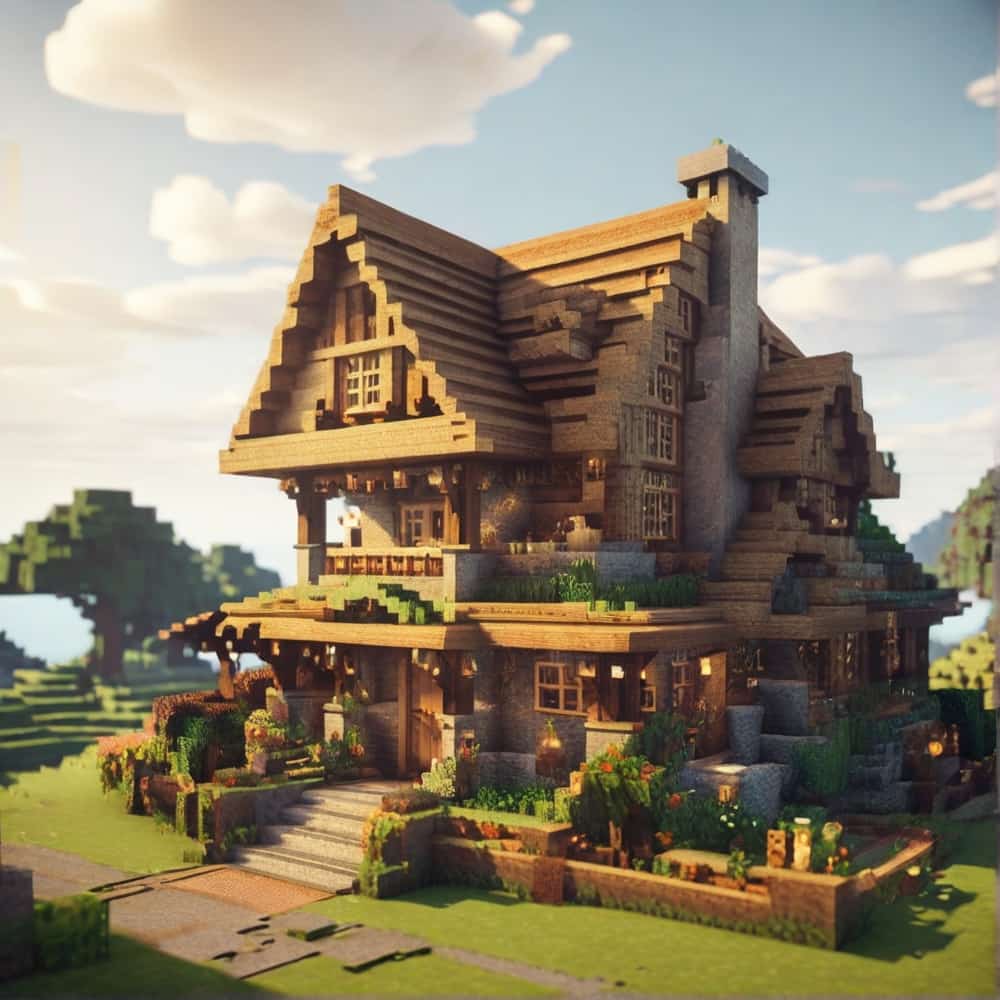 cute minecraft house with a classic cozy cottage 1