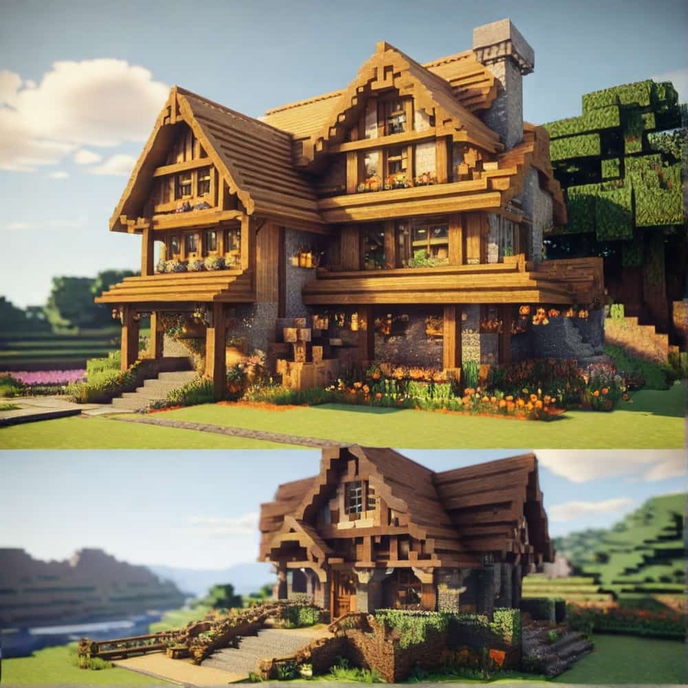 cute minecraft house with a classic cozy cottage 2