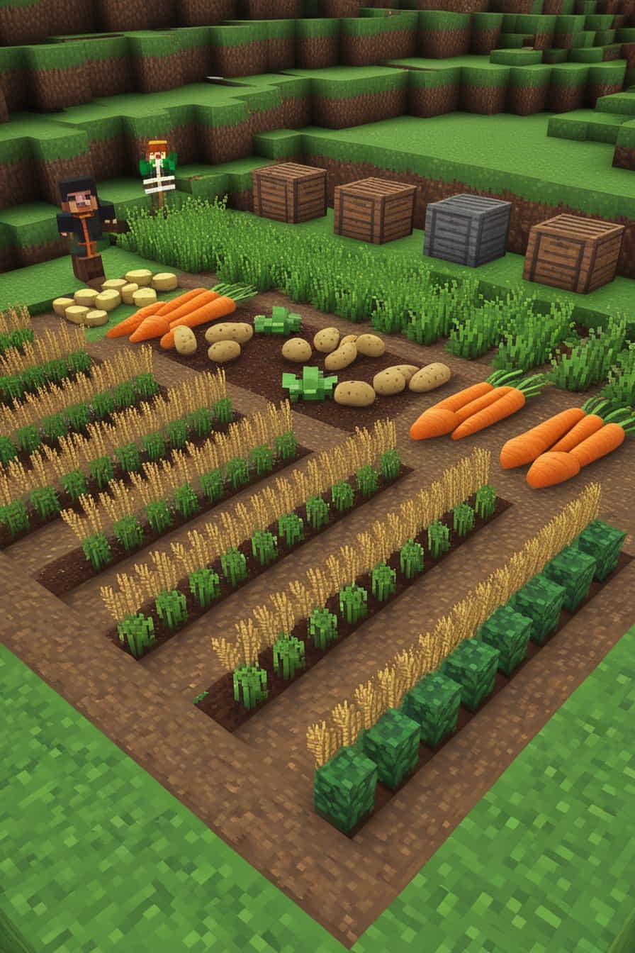 grow your own minecraft vegetables with a wellorganized  patch 1 