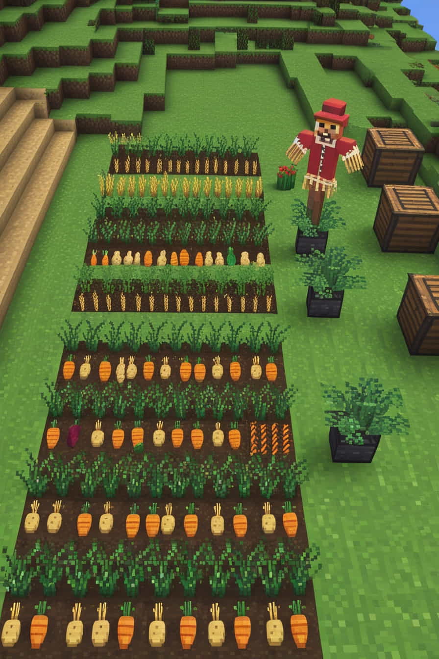 grow your own minecraft vegetables with a wellorganized  patch (3) 