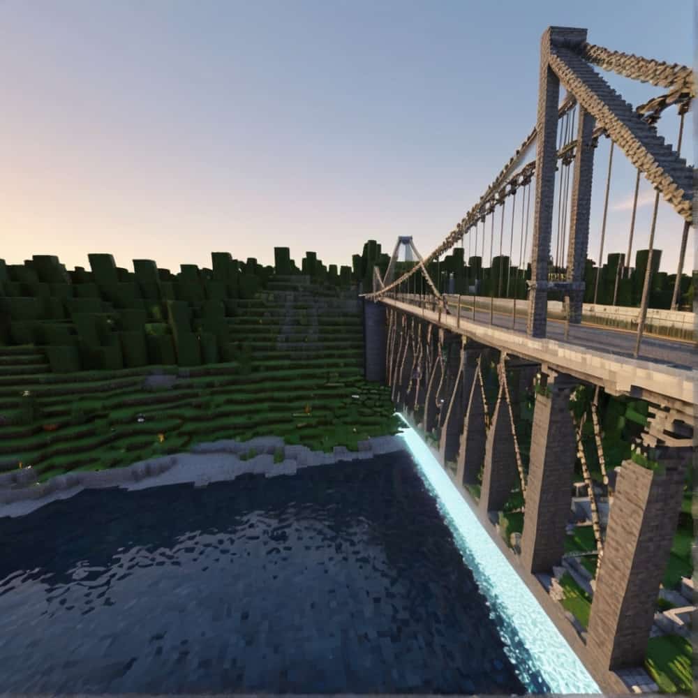         minecraft bridge ideas with a contemporary engineering with a large scale suspension bridge 1 