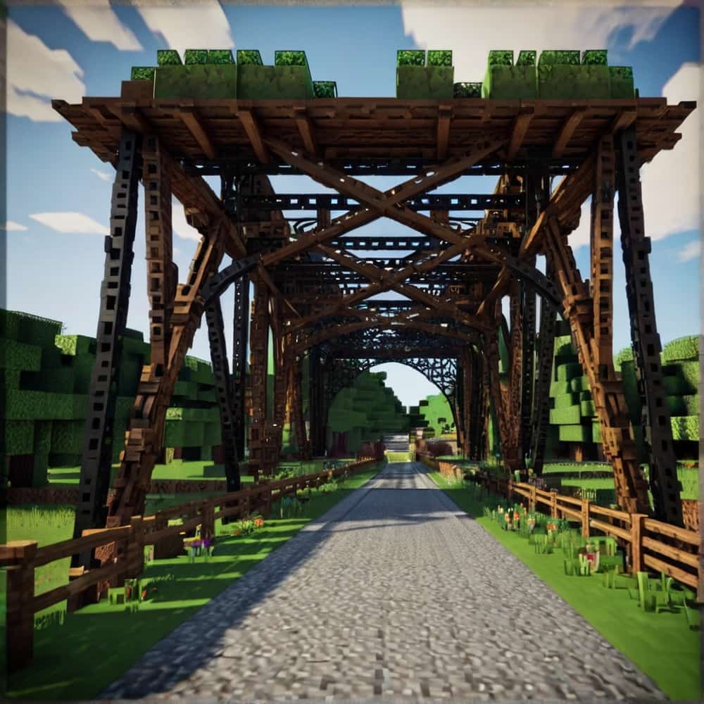 minecraft bridge ideas with a functional railroad bridge 1