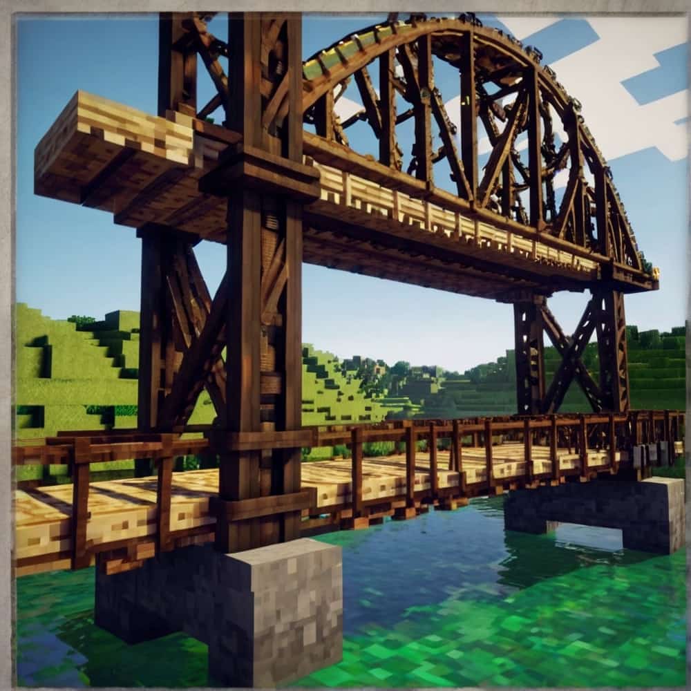 minecraft bridge ideas with a functional railroad bridge 2 