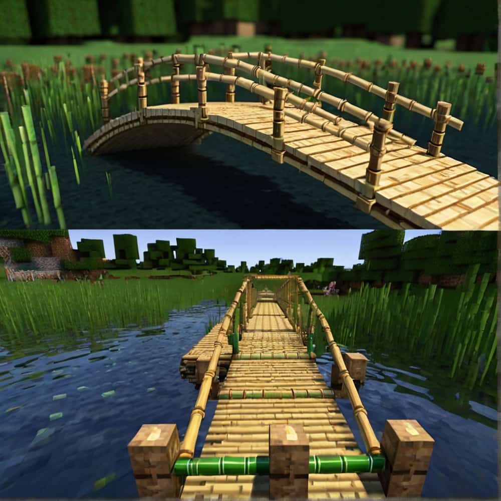 minecraft bridge ideas with bamboo and jungle wood 1
 