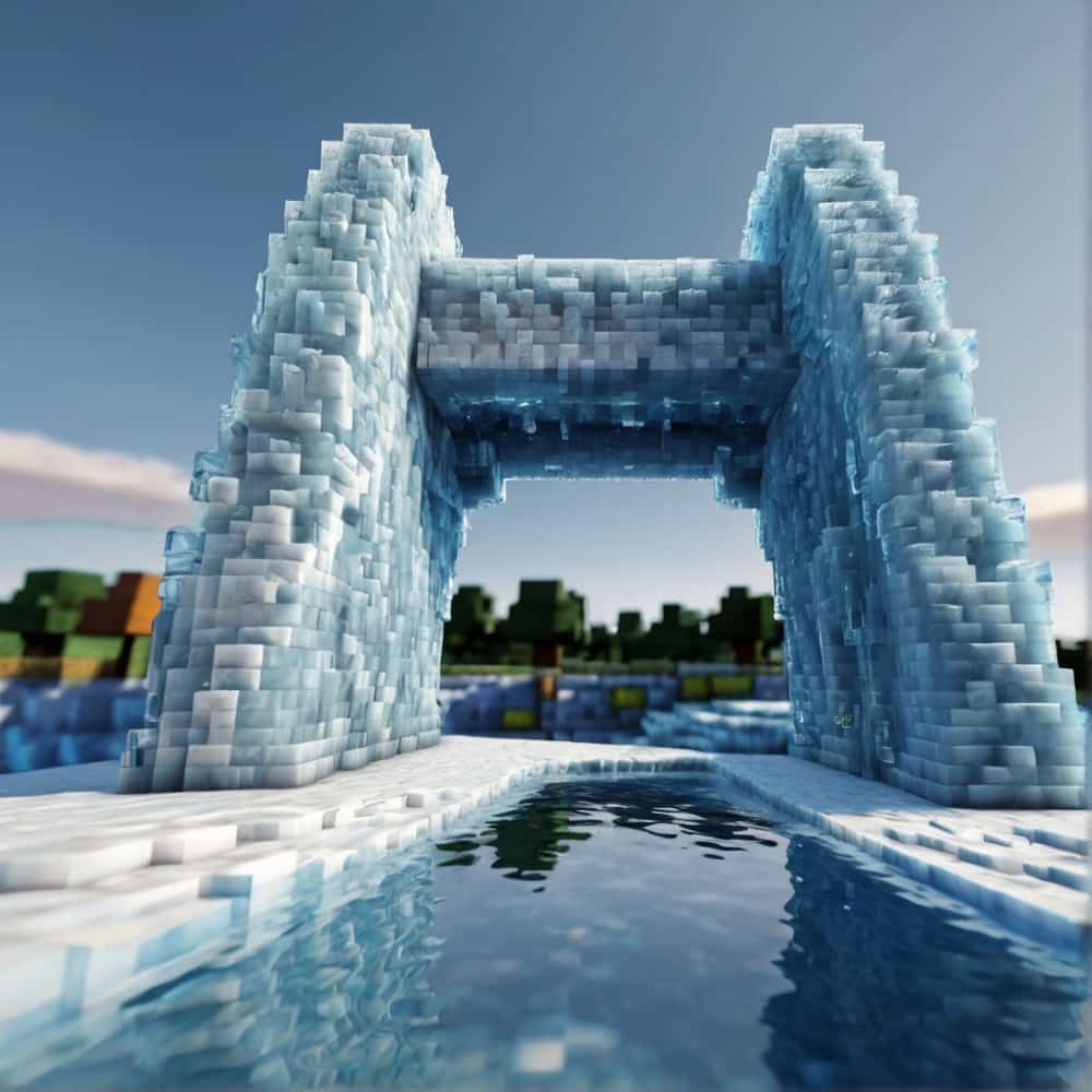 minecraft bridge ideas with blue ice and packed ice 2 