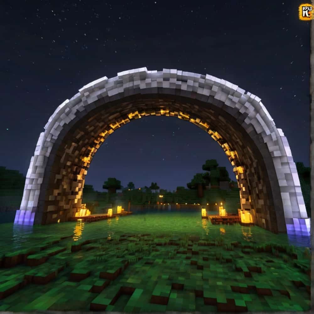 minecraft bridge ideas with glowstone to create a luminous arch bridge 1 