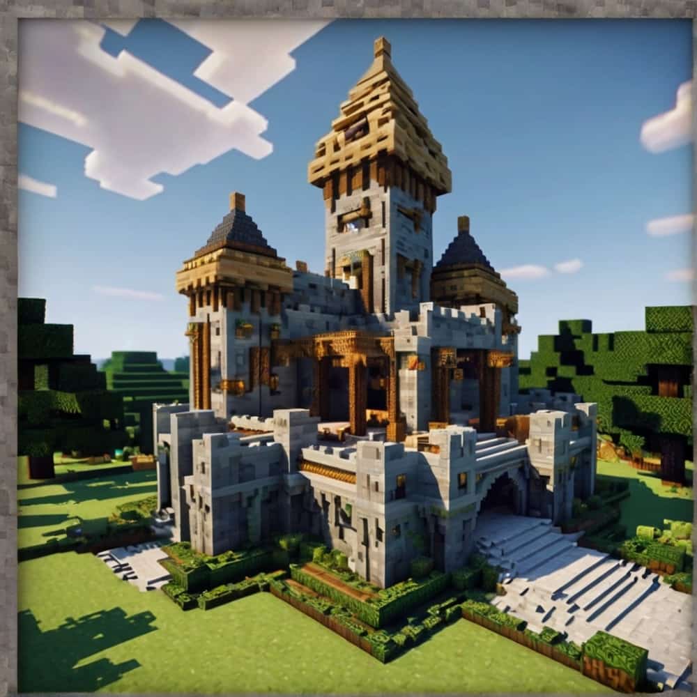 minecraft building ideas a castle featuring stone constructions with rugged aesthetics and practical defenses 2 