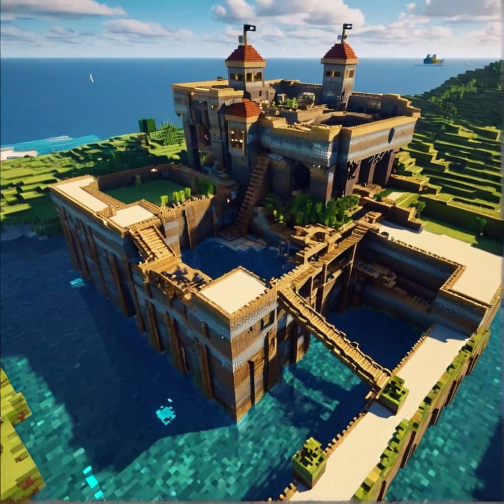 minecraft building ideas a coastal fortress with dock 0 